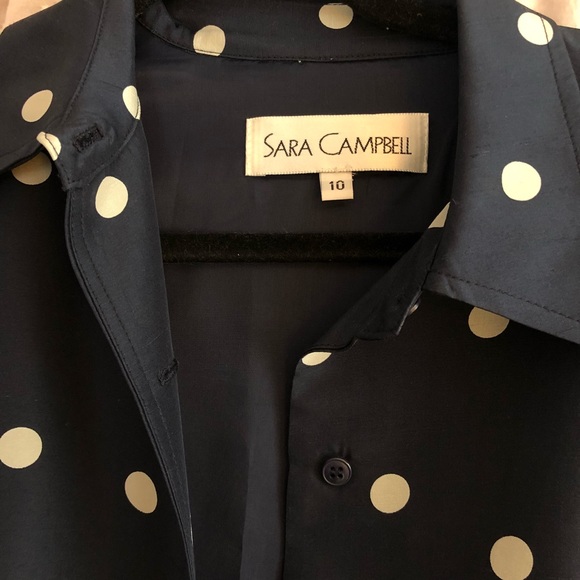 Polka Dot Silk Shirt Dress - Picture 2 of 5